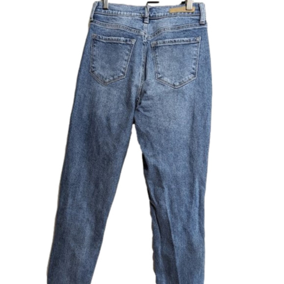Cello Jeans Memphis High Rise Crop Mom Jeans Raw Frayed Hem Cropped Distressed 5 - Picture 4 of 6